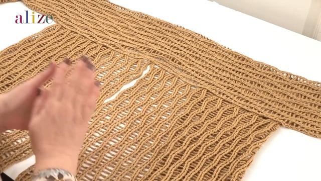 Alize Diva ile Zincirli Hırka • Chain Stitch Cardigan • Кардиган с воздушными пе смотреть онлайн