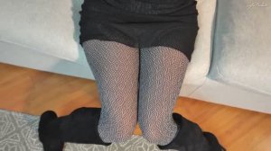 Примерка прозрачной нейлоновой рубашки и тонких колготок | Красивые женские ножки