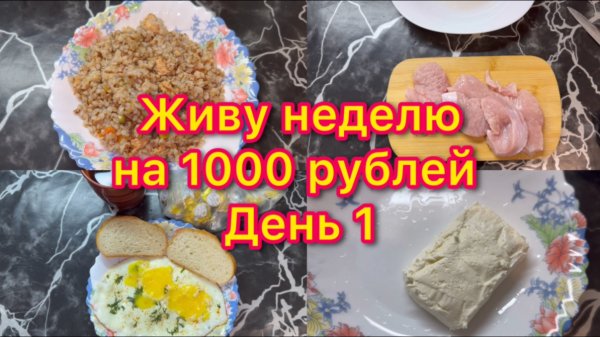 Живу неделю на 1000 рублей . День 1 #живунеделюна1000рублей #менюнанеделю