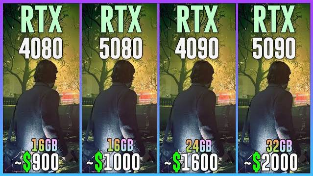 RTX 4080 vs RTX 5080 vs RTX 4090 vs RTX 5090 - Test in 25 Games смотреть онлайн