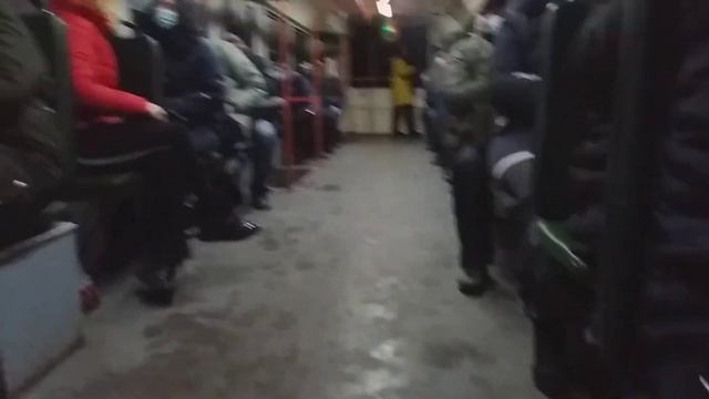 Кривой Рог МетроТрамвай 4М  одновогоник поездка в нем.