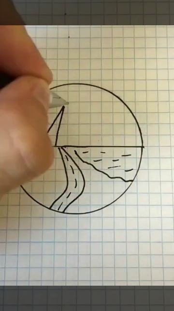 Как нарисовать пейзаж. Легко и просто. смотреть онлайн