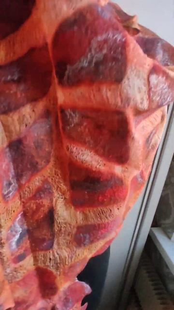 Палантин-паутинка валяный Летний зной, из шерсти и шелка смотреть онлайн