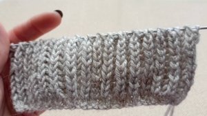 Как вязать Английскую резинку поворотными рядами, вяжем вмести каждый ряд, видео для начинающих