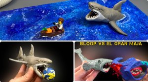 Bloop, El Gran Maja, Megalodon морские монстры из пластилина