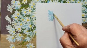 КАК НАРИСОВАТЬ РОМАШКИ/ МК ЖИВОПИСИ/ КОРЗИНА С РОМАШКАМИ /