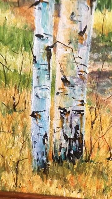 Картина маслом «Берёзовая роща». Летний пейзаж. смотреть онлайн