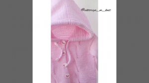 Кофта с капюшоном , кофта спицами, кофта для девочки, кофточка с капюшоном для новорождённых