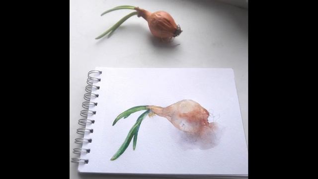 Лук акварелью поэтапно смотреть онлайн