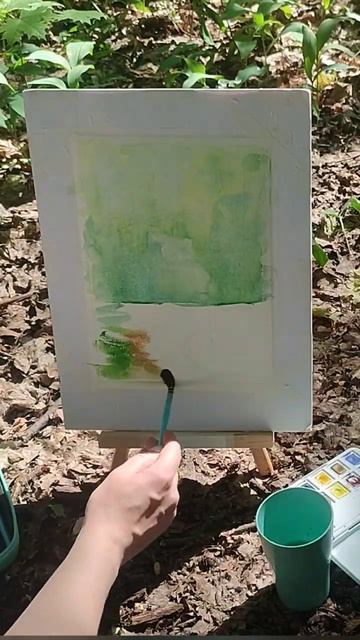 Лесной пейзаж. Акварель. #art #painting #watercolor #sketch #акварель #творчество #живопись #fyp смотреть онлайн