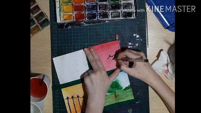 Мини пейзажи акварелью || 5 часть смотреть онлайн