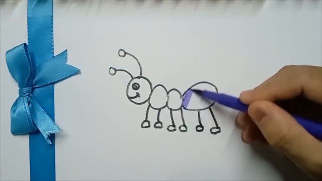 Bolalar uchun Chumoli rasm chizish. Drawing Ant for children. Рисование Муравей для детей смотреть онлайн