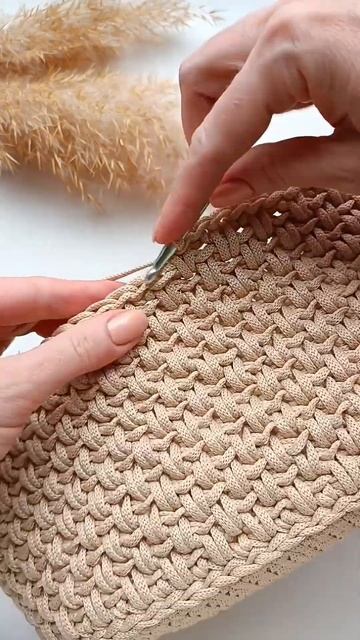Мой самый любимый узор крючком из джута, шнура и трикотажной пряжи ❤️ Вязаная сумка Шоппер. смотреть онлайн