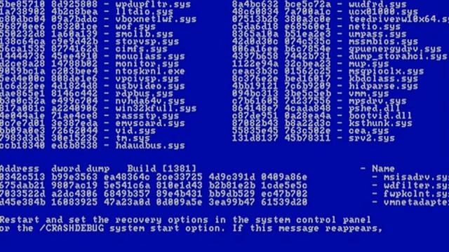 Звуки все Windows в синий экран смерти (BSOD) смотреть онлайн