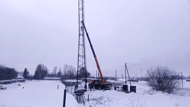 подъем башни вышки сотовой связи смотреть онлайн