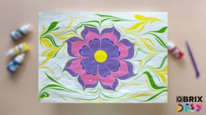 Рисуем цветок в технике Эбру вместе с QBRIX Эбру