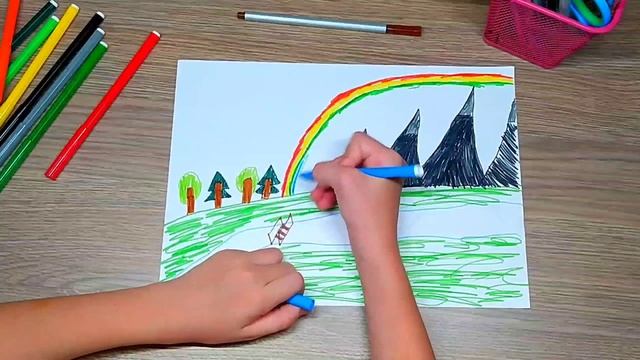 Рисую горы и радугу (в 8 лет) смотреть онлайн