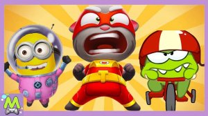 Говорящий Том Герои vs Миньоны на Луне vs Ам Ням Бег.Кто Самый Быстрый и Ловкий.Какая Игра Круче