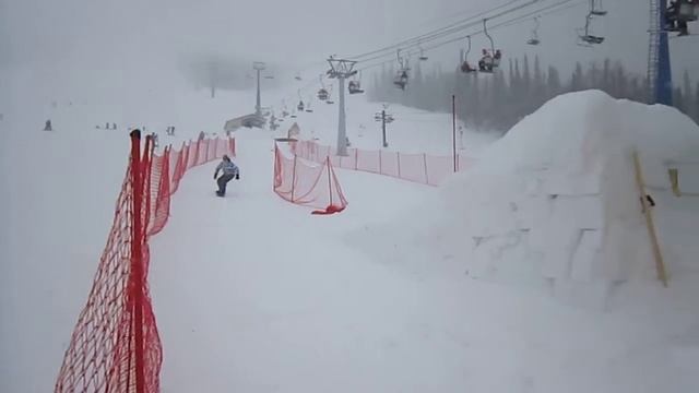 Прыжок на подушку в Шерегеше