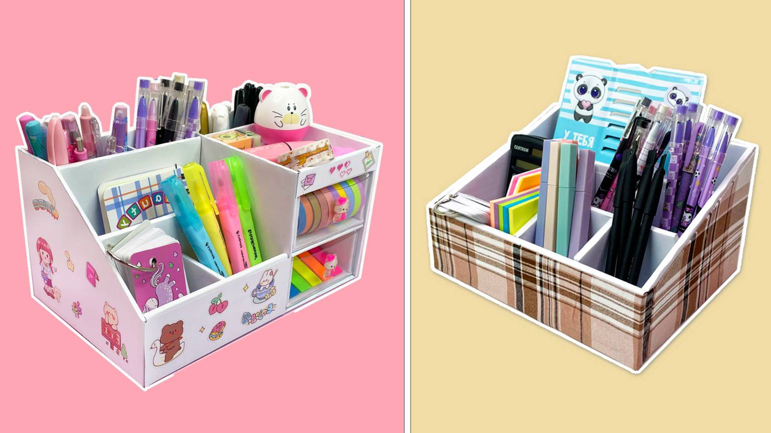 Лайфхаки из картона 📦 Как своими руками сделать настольный органайзер для канцелярии