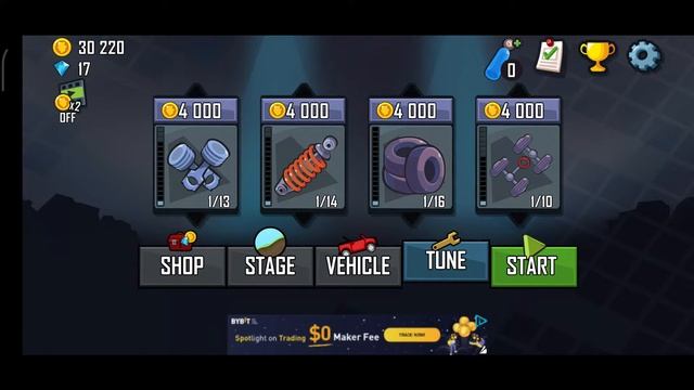 Начинаем играть в (Hill Climb Racing 1)