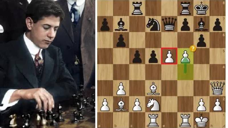 Хосе Рауль Капабланка азартно жертвует пешку в системе Цукерторта! Шахматы
