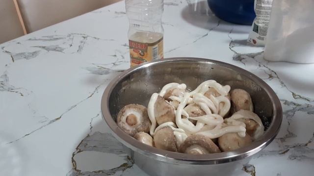 шашлык из шампиньонов,  маринад  .