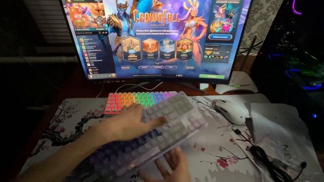 Распаковка клавиатуры VGN V87 PRO фиолетовый