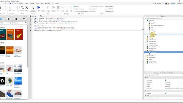 как сделать закреплённую камеру в Roblox studio смотреть онлайн