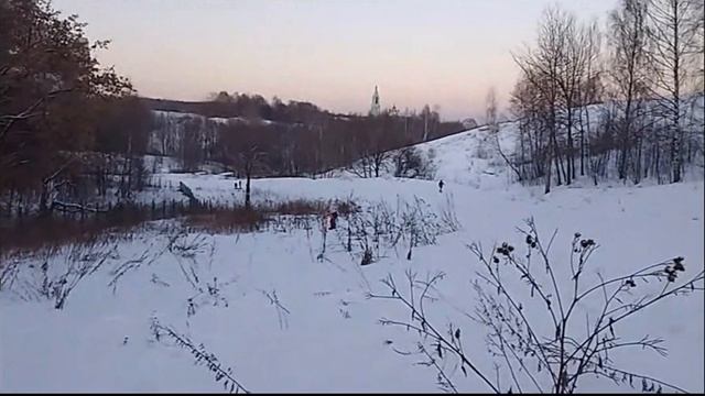 Маша в  -22 на сноуборде в Крылатском!!!