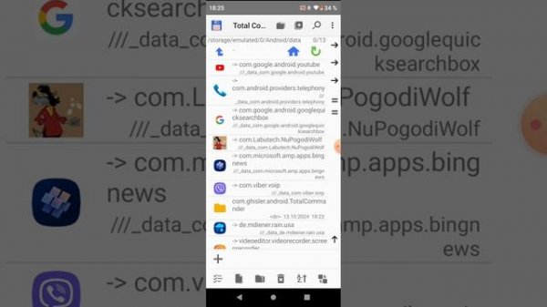 Очистка телефона с помощью Total commander.