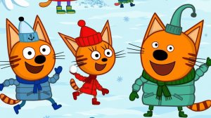 Три кота зимние каникулы игра мультик Развевающий Обучающий для детей