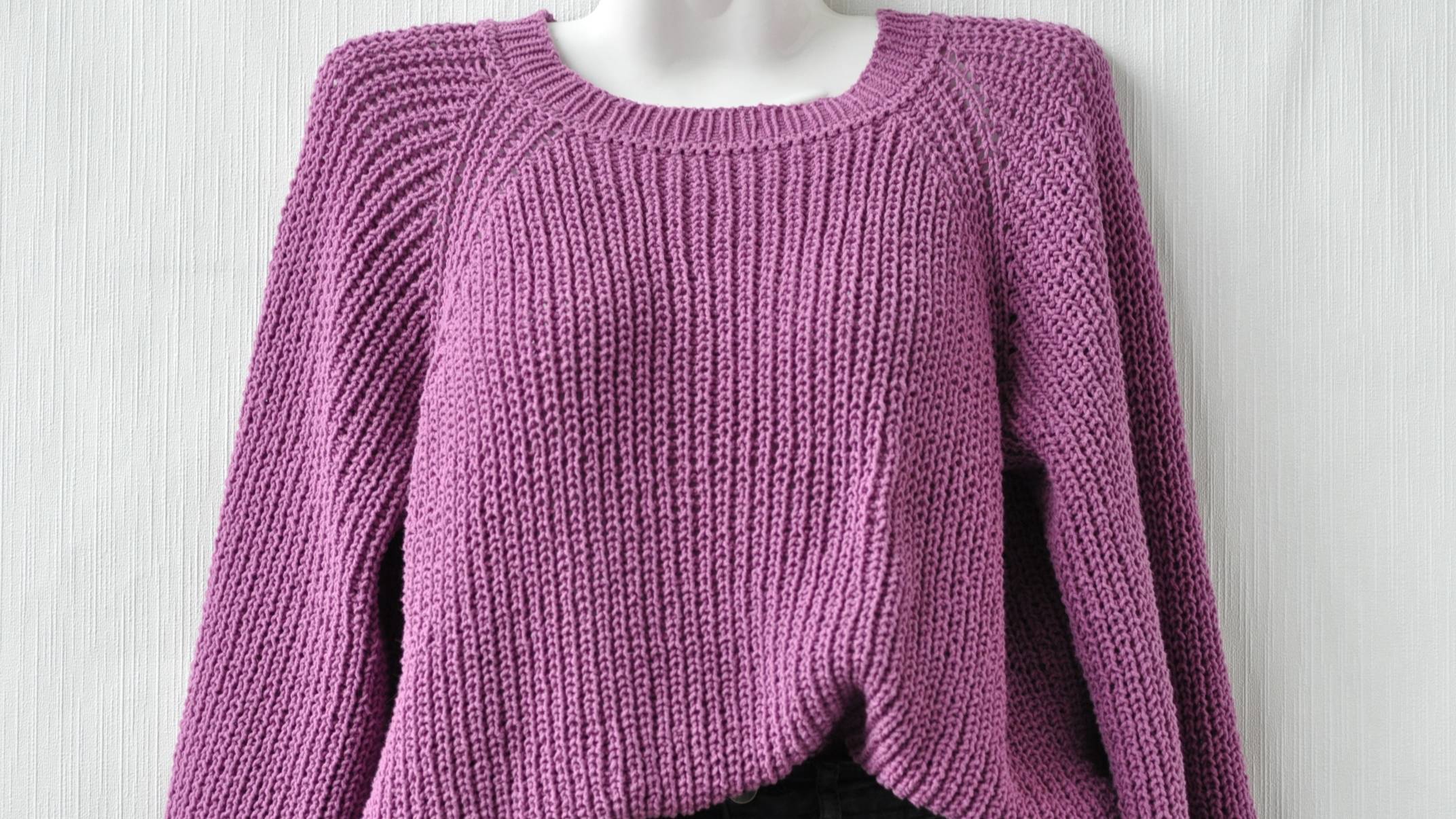 Джемпер полупатентной резинкой.Реглан сверху.МК.#вязание спицами смотреть онлайн