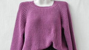 Джемпер полупатентной резинкой.Реглан сверху.МК.#вязание спицами