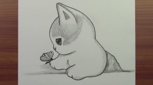 Как легко нарисовать милого котика карандашом. Лёгкие обучающие рисунки животных карандашом