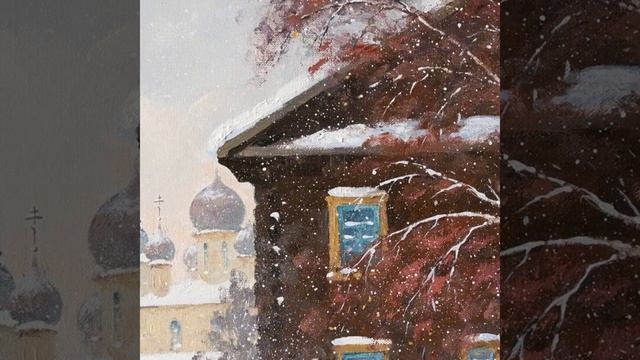 Картина авторская "Горицы, снежный день". Художник - Александр Александровский. Холст / Масло, 60x7 смотреть онлайн