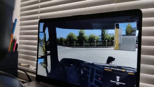 ЕДУ НА ИГРОВОМ РУЛЕ НА ГРУЗОВИКЕ. смотреть онлайн