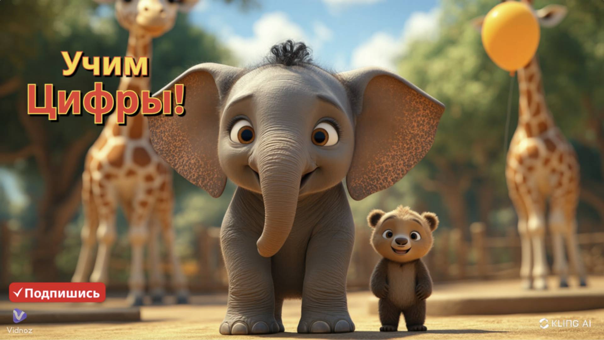 Считаем до 20 на английском с друзьями из зоопарка! 🐘📚 смотреть онлайн