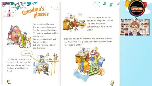 Story fun 1 _ Starters _ 6 Grandma's glasses _ Listening and Reading. смотреть онлайн