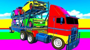 Цветные машинки мультики для детей Большие Цветные Джипы для детей Развивающий мультик для детей