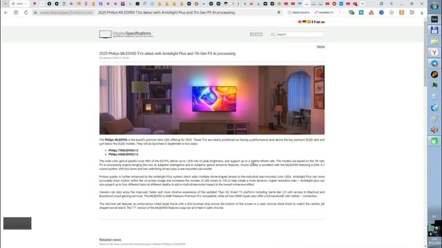 Модельный ряд Philips TV 2025, oled, qled, mled, 9000, 910, 950, 810, 760 смотреть онлайн