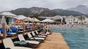 Облачно и красиво.Пляж отеля Sunland resort 5* Бельдиби.Турция 26.05.2025