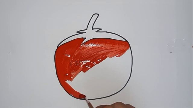Drawing Tomato for kids Рисуем/Помидор для детей/Bolalar uchun Pomidor rasm chizish смотреть онлайн