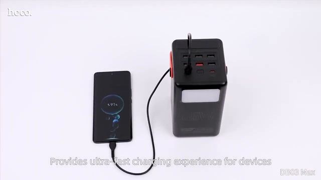Повербанк для ноутбука Power Bank Hoco DB03 Max Centurion 100 000mAh 65W Black смотреть онлайн