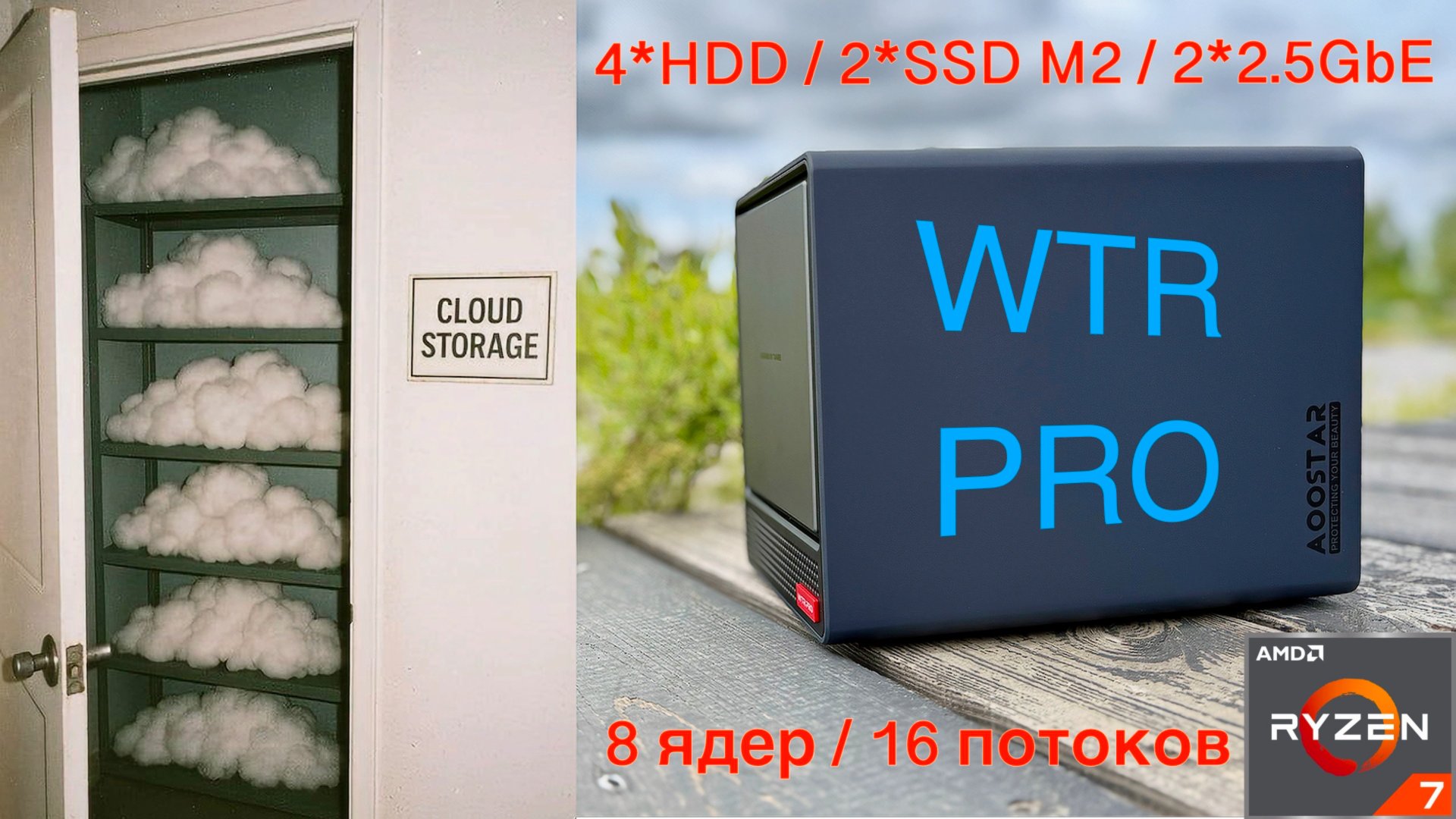 AOOSTAR WTR PRO домашний NAS за недорого смотреть онлайн