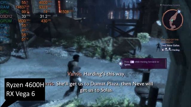 Dragon Age: The Veilguard на ноутбуке (RX Vega 6) смотреть онлайн