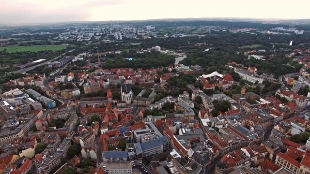 Halle An Der Saale. Вид с птичьего полета.