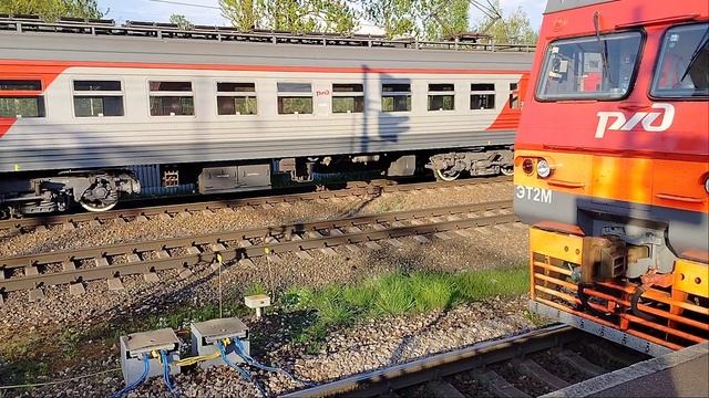 24 мая 2025 г. Электропоезд ЭТ2М-047 Следует с резервом Славянка смотреть онлайн