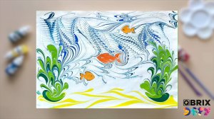 Рисуем подводный мир в технике Эбру вместе с QBRIX Эбру