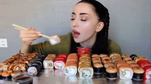 Мукбанг Айка Эмили. Роллы,суши 🍣🍱 MUKBANG AYKA EMILY